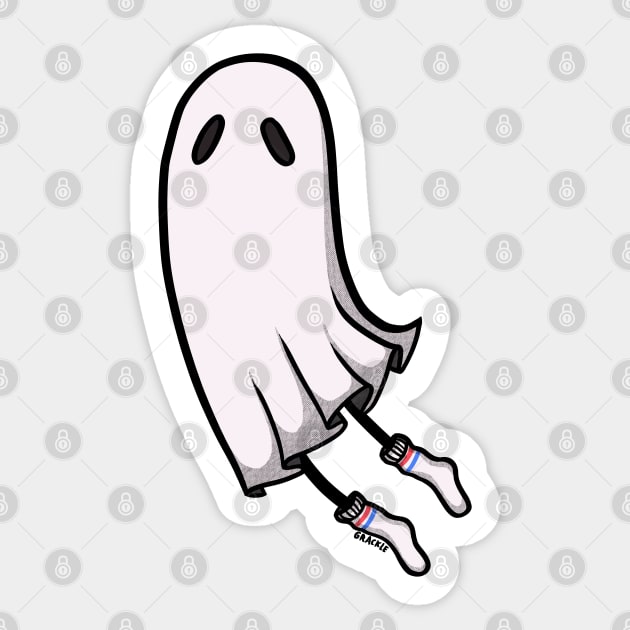 Tube Sock Ghost Sticker by Jan Grackle